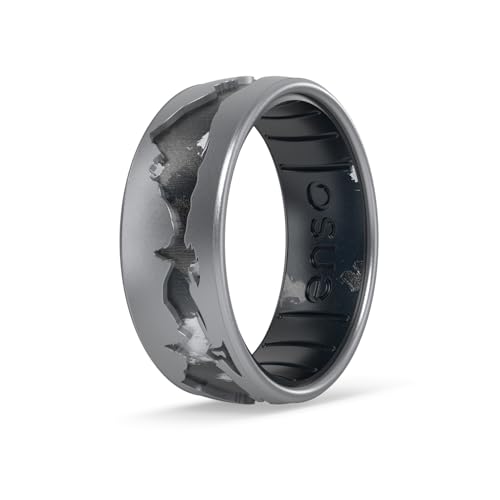 Enso Rings Etched Classic Silicone Rings - Etched Nature Collection - Comfortable and Flexible Design