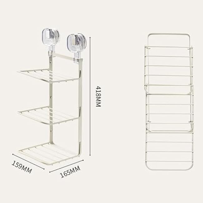 Generic Multi-Tier Food Storage Rack for Kitchen Organization, White, 159mmx165mmx418mm