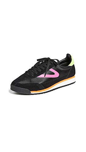 TRETORN Women's Rawlins 10 Sneakers, Black/Black/FPink/FGreen, 7.5 Medium US