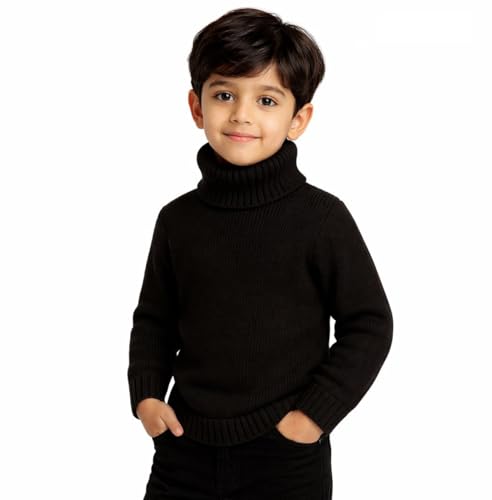 Image of Kids Winter High Neck Pullover Sweater | Cozy Woolen Warmwear for Children