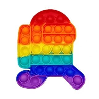 LIMOSPush Pop Pop Bubble Sensory Fidget Toy,Push Bubble Gadgets,Autism Special Needs Stress Reliever Silicone Stress Reliever Toy (Rainbow style 2)