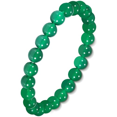 Pulsera de cuentas de ágata redonda para mujer y hombre miniatura 1
