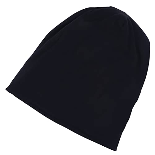 WOFASHPURET 1 Pc Gorro al Aire Libre Gorros Tapa Gorras Sombreros Calientes de Las Mujeres cálido Gorro Termico Sombrero de Color sólido Gorro Caliente Sombrero de Tejer algodón Black