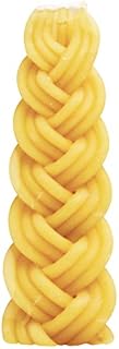 Braided Beeswax Havdalah Candle - Hand Dipped Bees Wax with Extra Thick Short Rounded Braid - Shabbat Judaica Gift - By Ner Mitzvah