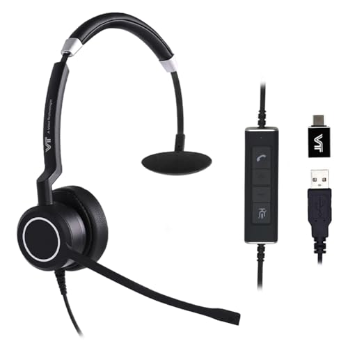 VT Wired UC Headset with Dual Noise-Canceling Mics, USB-A
