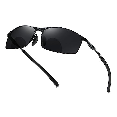 Image of laureles Vintage Mens Night Vision Sports Sunglasses Readers Metal Frame Driving Bifocal Reading Glasses Goggles