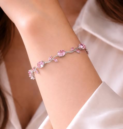 Image of Fairy Bloom Tulip Bracelet for Women - Alloy Floral Charm Bracelet