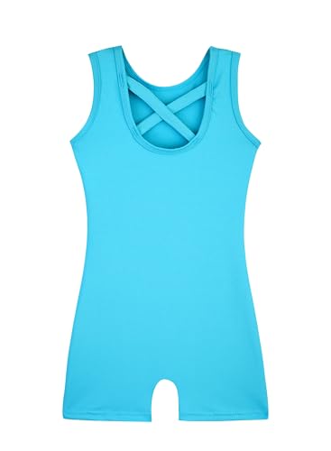 HOZIY Gymnastics Leotards for Girls with Shorts Biketards Dance Tumbling Outfits Matching Scrunchies 1-12 Years Old