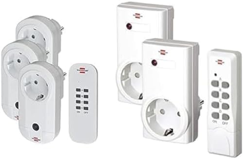 Brennenstuhl Funkschalt-Set RC CE1 3001, 3er Funksteckdosen Set (mit Handsender und erhöhtem Berührungsschutz) weiß