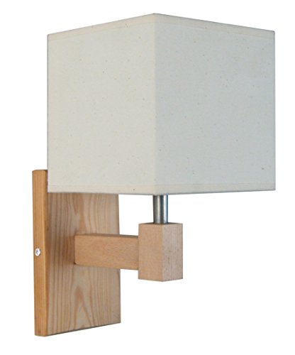 Tosel 31216 applica Frigga paralume cotone 60 W E14 legno naturale