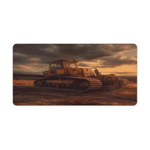 Bulldozer Evening Escritorio Alfombrilla Grande