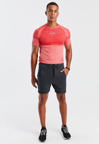 Foto von Leif Nelson Herren Kurze Hose Jogging Shorts Kurze Trainingshose Sporthose Slim Fit Männer Kurze Jogginghose Fitnesshose Fitness-Short für Training Sport Bodybuilding LN8316; XL; Anthrazit