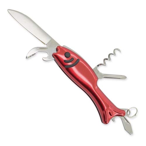 Lote de 20 Originales Navajas Multiusos Multifunciones 7 Usos con Divertida Forma de PEZ. Navajas para Regalos y Detalles de Bodas Hombres, Comuniones