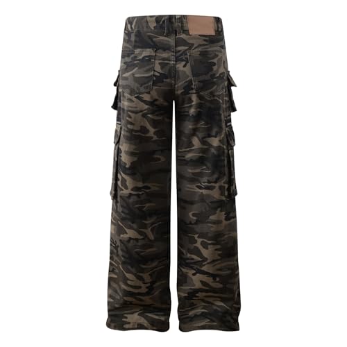 Men's Spring/Fall Cargo Pants American Large Pocket Loose Straight Leg Trousers3