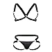 CandyMan Fashion 99731 Harness-Bra Two Piece Set Color Black Size L/XL