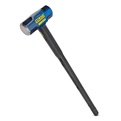 Image of Estwing 12-Pound Hard Face Sledge Hammer for Demolition /Stake Driving, 50-55 HRC, Locked Steel Head, 36-Inch Indestructible Handle with Vulcanized Rubber Overlay, Reinforced Lanyard Hole