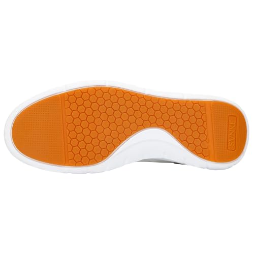 SVNKE Męskie skórzane buty Oxford Klasyczne sznurowane Derby Low Oxford Vintage Eleganckie lekkie, Kolor biały, 42.5 EU