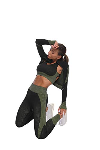 image for YZMJAFU Women's Tracksuit Workout Outfits - Seamless High Waist Leggin