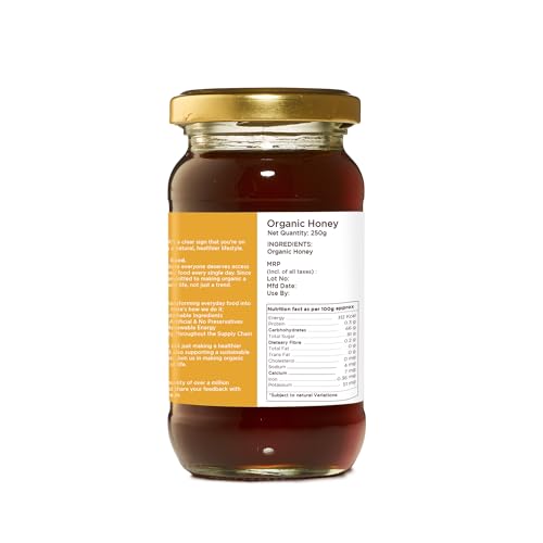 Image of Pure & Sure Organic Honey 250G | 100% Raw & Natural | Organic Certified | Unprocessed & Non-Pasteurized | Rich in Anti-Oxidents & Amino Acids | No Sugar, No Adulterated