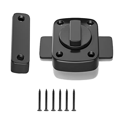 Rusoz Gate Bolt Zinc Alloy Anti-Theft Door Lock Bolt,Rotate Bolt for Sliding Door, Bathroom Door and Bedroom Doors(Black) Cover