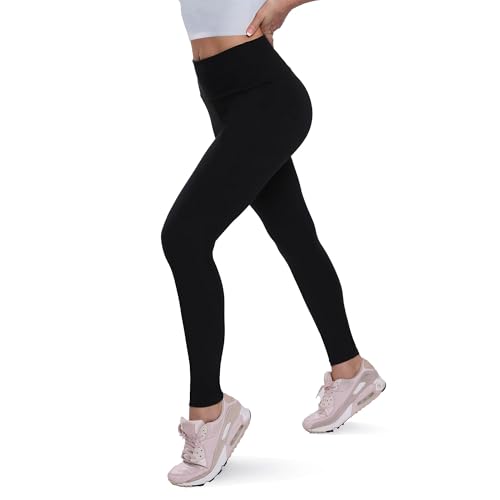 QGGQDD Fleece Lined Leggings Women - Soft Tummy Control High Waisted Winter Thermal Warm Yoga Pants for Workout Hiking Black Small-Medium