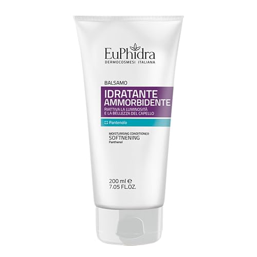 Euphidra, Balsamo Idratante e Ammorbidente, Tubo 200 ml, con Pantenolo per Capelli Sani, Morbidi, Lucenti e Facili da Pettinare, Senza SLES e Parabeni, Dermatologicamente Testato