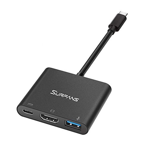 Surfans HDMI Type-C USB HUB Adapter, Mini Dock, PD Charging, HDMI Converter, Portable