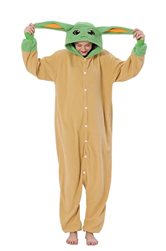 LorranTree Disfraz de Master Yoda, mono de animal, relax, disfraz para mujer, hombre, pijama para carnaval, Halloween, cosplay, adultos, carnaval, mono, talla L