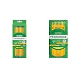 Ticonderoga Wood Pencils, Pre-Sharpened, Yellow, HB Soft Graphite, 30 Count x 6 Packs + 72 Count
