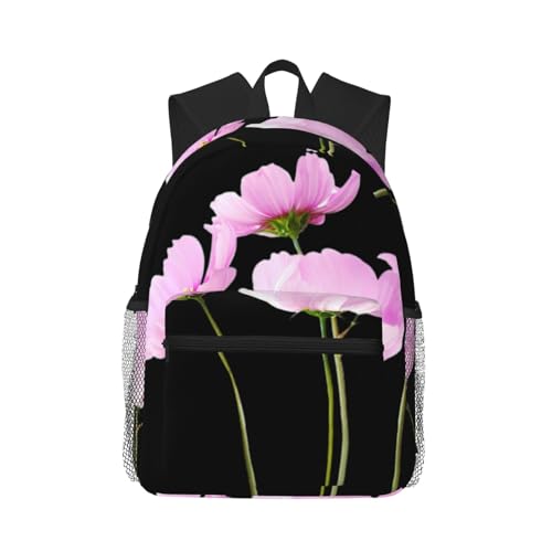 Sac à dos de voyage fleurs roses idéal pour le travail et les cours