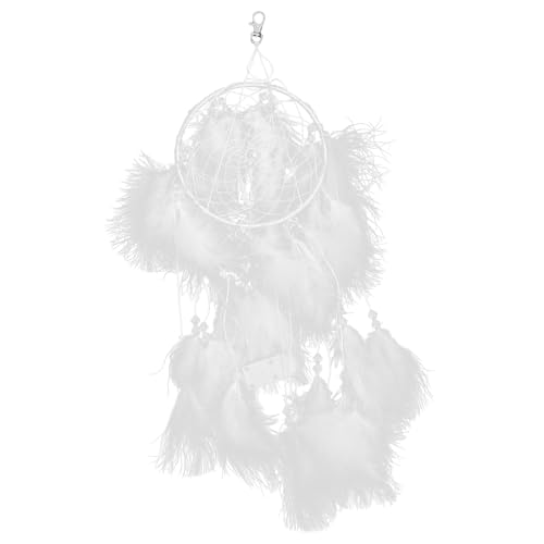 ULDIGI Dream Catcher Pendant with Heart Design and Lights Creative Hanging Dream Catcher for Bedroom Decor Valentine's Day Lantern White