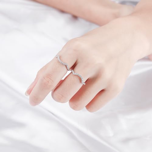 DovEggs Moissanite Wedding Band Half Eternity Band for Women 1.5mm G-H Color Heart Arrows Cut Moissanite Stackable Curved Half Band Anniversary Ring 14k Gold QUALITY Sterling Silver2