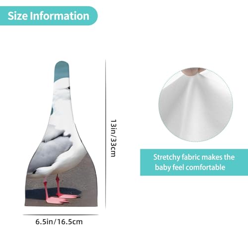 Newborn Baby Hat, Cute Seagull Print Soft Top Knot Beanie Cap, Cute Baby Headwear for 0-6 Months Black4