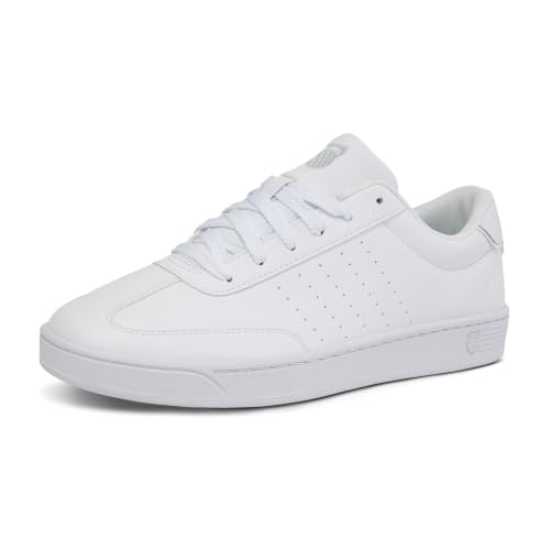 K-Swiss Court Balboa Baskets pour Homme, Blanches, Cloud Dancer, Vert glacé, Taille 41 UE, White Cloud Dancer Iceberg Green, 41 EU