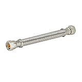 Eastman 48141 Flexible Faucet Connector Supply Line, Braided Stainless Steel, Widespread Faucet, 3/8-Inch Compression inlet X 3/8-Inch Compression Outlet, 6-Inch Length