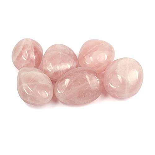 Image of Reiki Crystal Products Natural Rose Quartz Brazilian Tumble Stone Raw Rough Stones for Reiki Healing and Crystal Healing Tumbled Stone (Color : Pink)