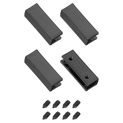 Puntas de hebilla de cinturón de metal uxcell rectangulares con clip y tornillos anticorrosión
