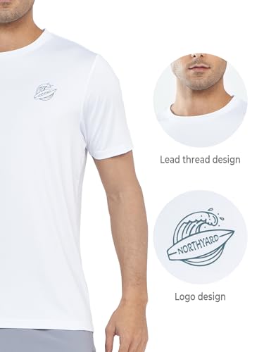 NORTHYARD Men's UPF 50+ Rash Guard T-Shirts Sun Protection UV Quick Dry Short Sleeve Shirts Lightweight Fishing Swim4