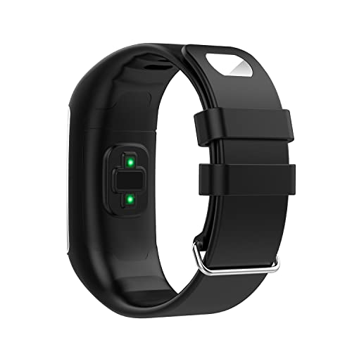 yanghongyua la correa de silicona es adecuada para Polar A360/A370, con herramienta y hebilla, y la correa de hebilla metálica es adecuada para Polar A360/A370. (negro)