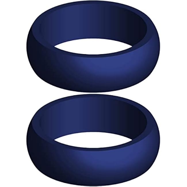 Set of Two (2) Silicone Rings in Your Choice of Size and Color - Engagement Wedding Replacement Rings for Workout and Active Lifestyles