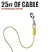BV Dog Tie Out Cable 25 Feet - Heavy Duty Dog Lead Up to 35 Pounds - Reflective & Rust-Free with Quick Release Swivel Clips & 360° Rotating Clasp - Tangle-Free Dogs Runner for Yard (Yellow, Single)