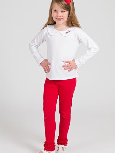 Image of RuffleButts Toddler Girl Merry & Bright Ruffle Leggings - Ankle Leggings