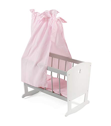 Bayer Chic 2000 - Cuna para muñecas de hasta 46 cm, Cama para muñecas, Muebles de muñecas, Estrellas Grises