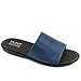 MARC JOSEPH NEW YORK Mens Casual Comfortable Lightweight Fashion Genuine Leather Slip on Slide Indoor and Outdoor Open Sandal Anti Slip Cushion Support Slipper Navy Perf 10