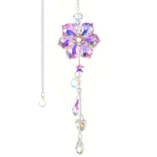 Crystal Flower Sun Catcher, Hanging Sunlight Catcher, Sun Catcher Crystals, Hanging Crystals for...