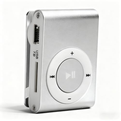 Sport MP3 Players with Clip Portable Music Player Screenless MP3 Players Mini MP3 Player with Earphone and USB Cable(Silver)