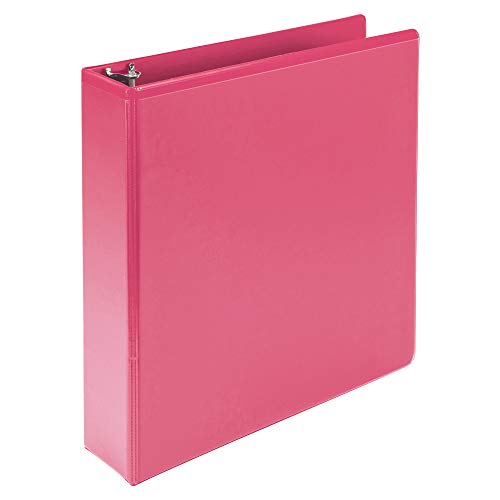 Samsill Plant-Based 2 Inch Durable Round Ring View Binder Eco-Friendly USDA Certified Biobased Single Bright Pink