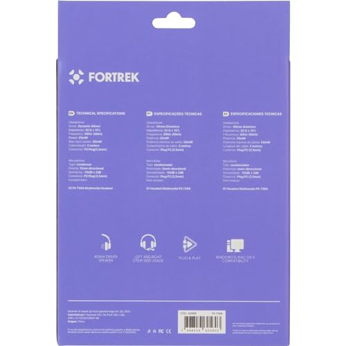 Fone Multimídia para Computador HSL-102 Preto Fortrek glide