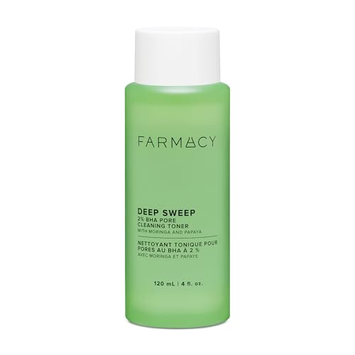 Farmacy 2% Salicylic Acid Toner for Face - Deep Sweep BHA Liquid Exfoliant + Pore Cleaner - Controls Oil, Gently Exfoliates + Refines Pores - Skin Care for Combo, Oily + Blemish-Prone Skin - (120ml)