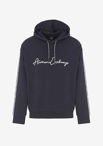 Armani Exchange Men's Bonded Cotton Signature Logo Hoodie Sweatshirt3